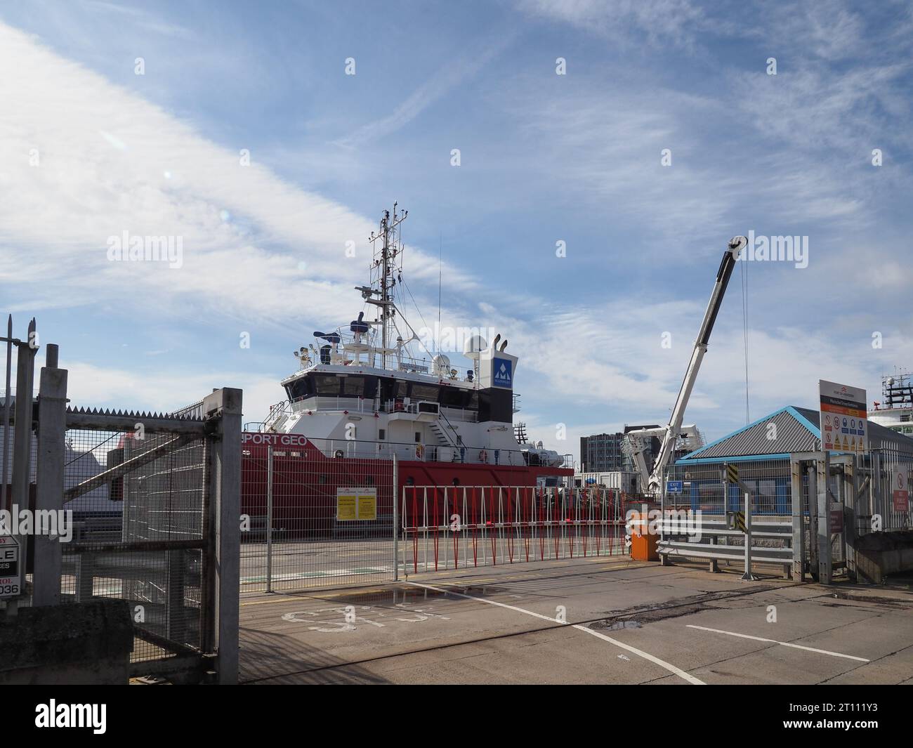 ABERDEEN, Regno Unito - 14 SETTEMBRE 2023: Aberdeen Harbour Foto Stock