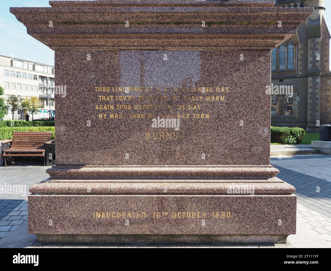 Statua di Robert Burns dello scultore John Steell intorno al 1880 a Dundee, Regno Unito Foto Stock