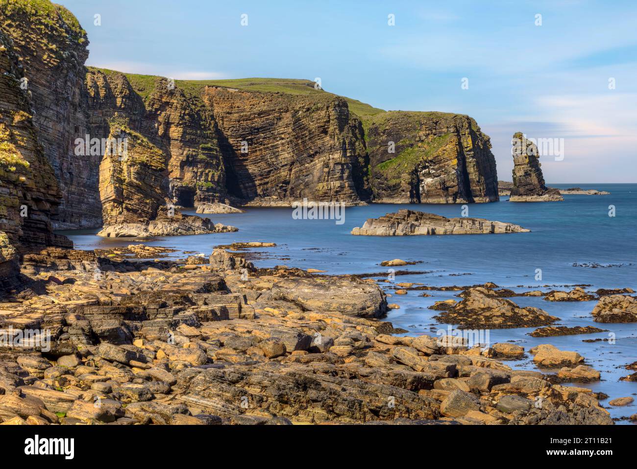 Windwick Bay è una baia remota senza turisti a South Ronaldsay nelle Orcadi, in Scozia. Foto Stock