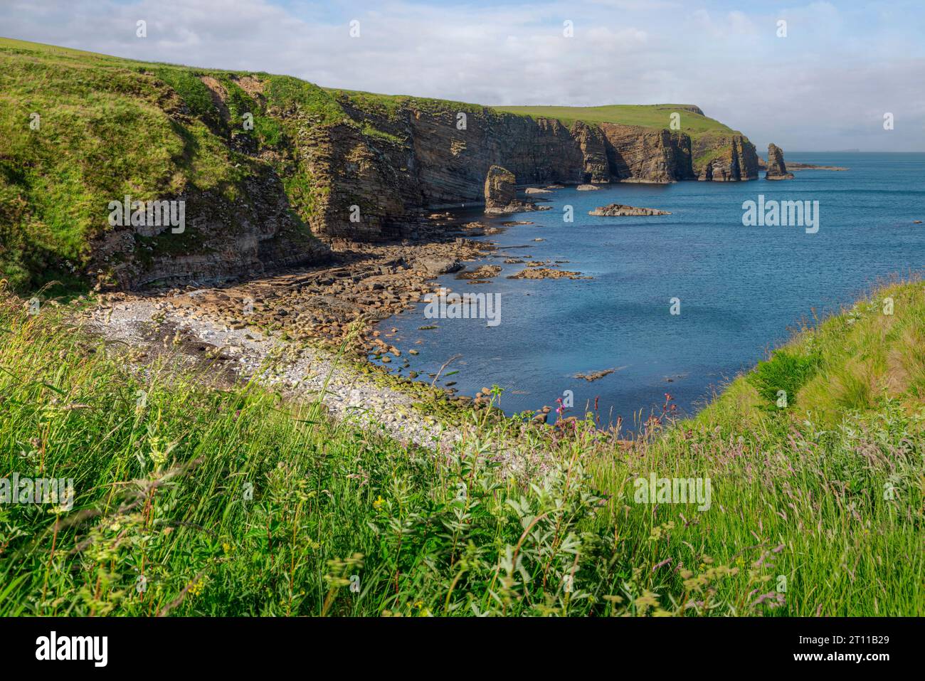 Windwick Bay è una baia remota senza turisti a South Ronaldsay nelle Orcadi, in Scozia. Foto Stock