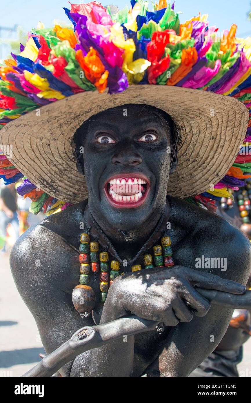 Uomo nero al Carnevale di Barranquilla Foto Stock