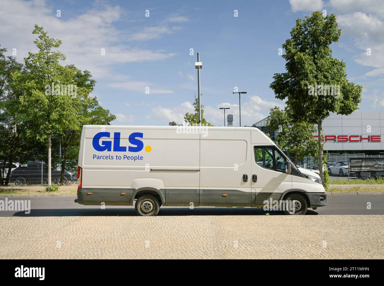 GLS Paketdienst, Europarc Dreilinden, Kleinmachnow, Brandeburgo Foto Stock