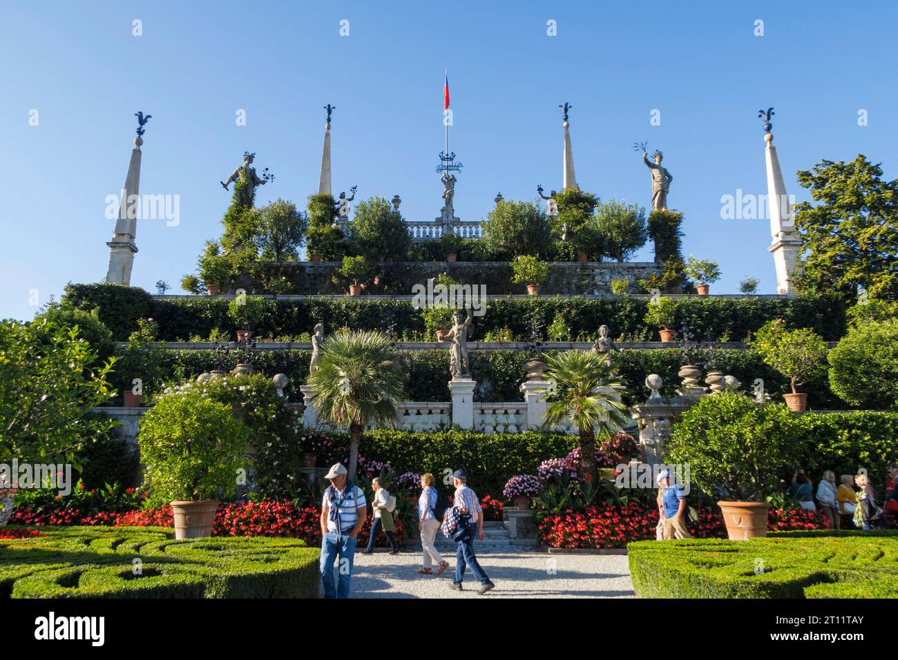 Teatro massimo - Giardino di Palazzo Borromeo, noto anche come giardini di Palazzo Borromeo a Isola bella, Lago maggiore, Stresa, Italia, Europa Foto Stock