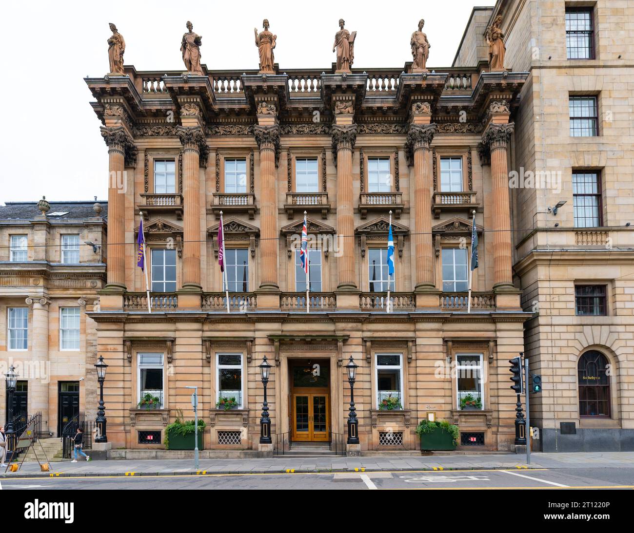 Esterno dell'hotel e club Gleneagles Townhouse in St Andrew Square, Edimburgo, Scozia, Regno Unito Foto Stock