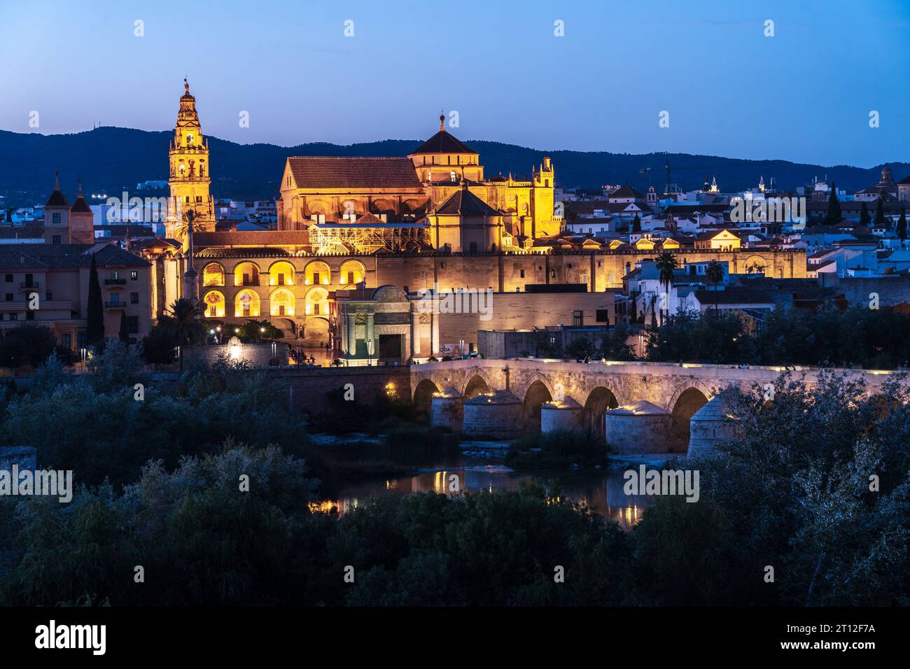 La Moschea di Cordova, una delle più grandi costruite in Spagna nell'VIII secolo. La moschea fu convertita in una basilica sotto il dominio cristiano. Foto Stock