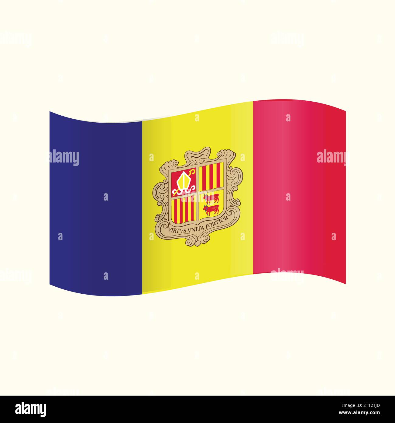 Bandiera vettoriale degli emblemi nazionali di Andorra Illustrazione Vettoriale