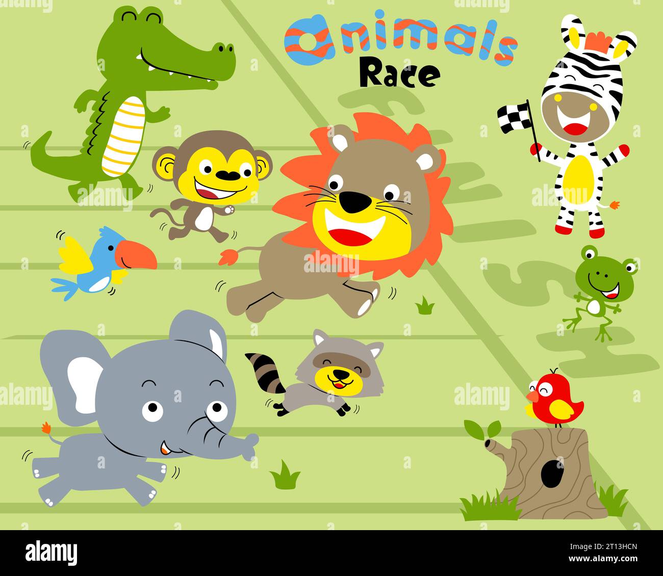 Serie vettoriale di animaletti in corsa Illustrazione Vettoriale
