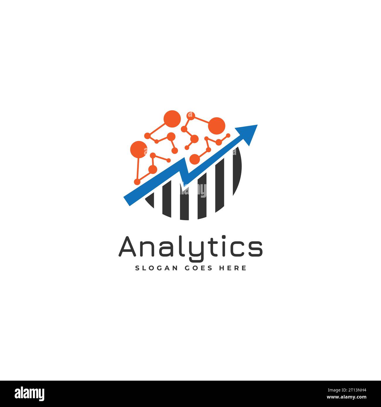 Logo Data Analytics. Analisi dei big data per il modello di progettazione della crescita aziendale Illustrazione Vettoriale