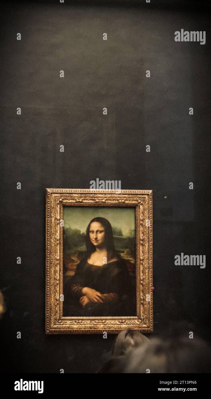 Mona Lisa Louvre. Museo del Louvre, Parigi, Francia. Pittura della galleria del Louvre. Foto Stock