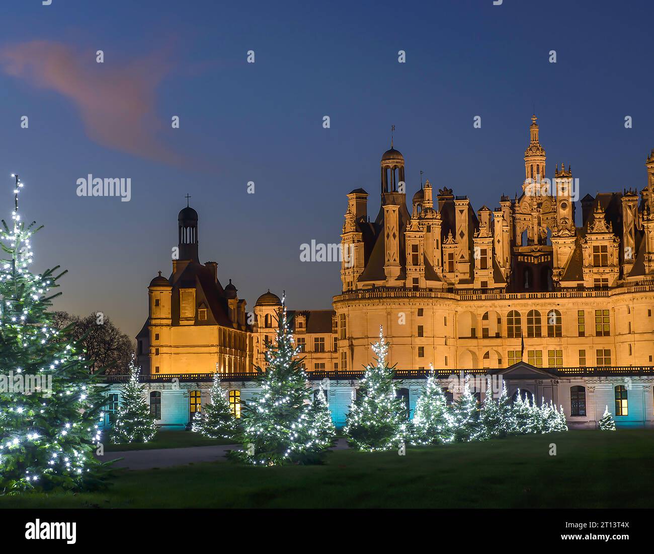 LOIR-ET-CHER (41) LE CHATEAU DE CHAMBORD, EMBLEME DE LA RENAISSANCE FRANCAISE A TRAVERS LE MONDE, EST CLASSE AU PATRIMOINE MONDIAL DE L'UNESCO. C'EST Foto Stock