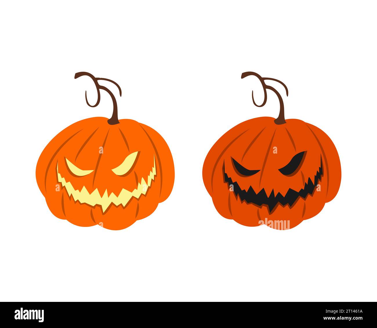 Zucca orribile e spaventosa, sorriso inquietante, elemento decorativo per Halloween. Illustrazione vettoriale Illustrazione Vettoriale
