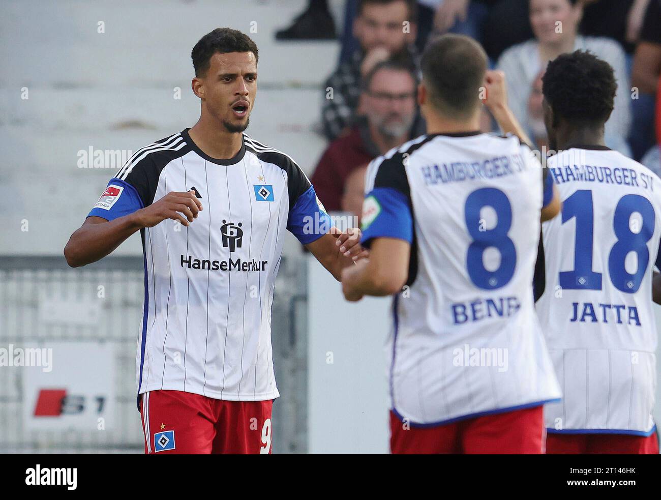Firo: 09/22/2023 calcio: Calcio: 2° Bundesliga VFL Osnabruck - HSV Hamburg HSV Hamburg Hamburg Hamburg Hamburg Jubilation over 1-0 per HSV Hamburg Hamburg di Robert Glatzel Foto Stock