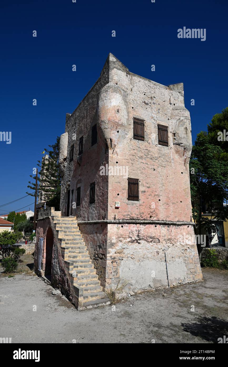 La Torre di Markellos nella città di Egina, isola di Egina, Grecia Foto Stock