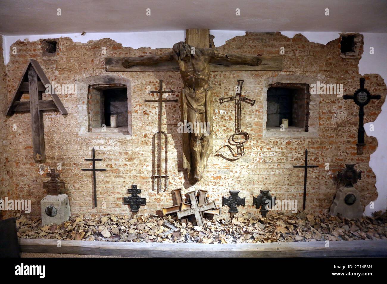 Swoszowice. Malopolska. Polonia. Il Museo degli affari militari in uno dei forti della fortezza di Cracovia fortificazione austro-ungarica Foto Stock