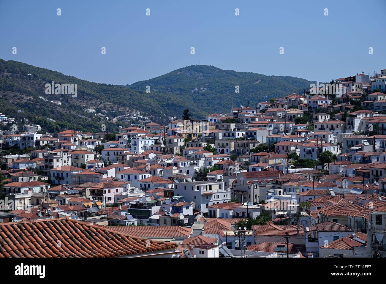 Poros town in Poros Island, Grecia Foto Stock