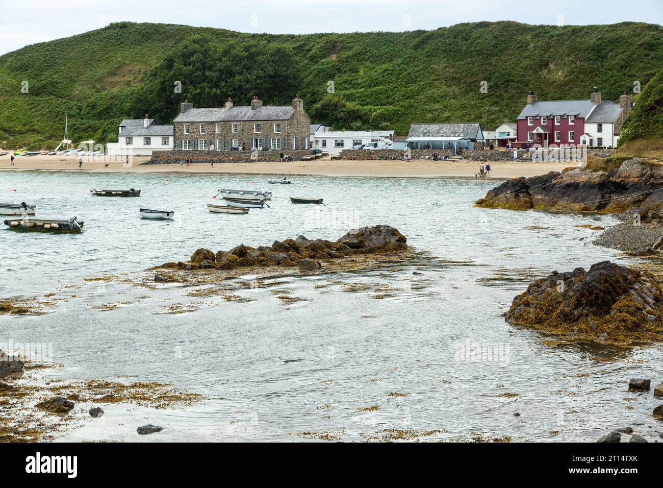 Porthdinllaen talvolta chiamato Porth Dinllaen è un piccolo villaggio costiero sulla penisola di Llyn Foto Stock