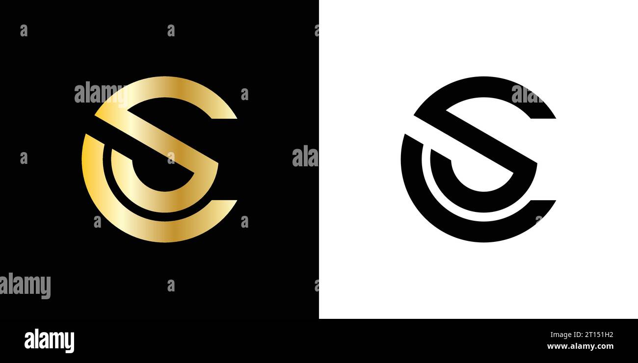 Logo CS Letter, monogramma CS, logo CS iniziali, logo CS, icona, vettore Illustrazione Vettoriale