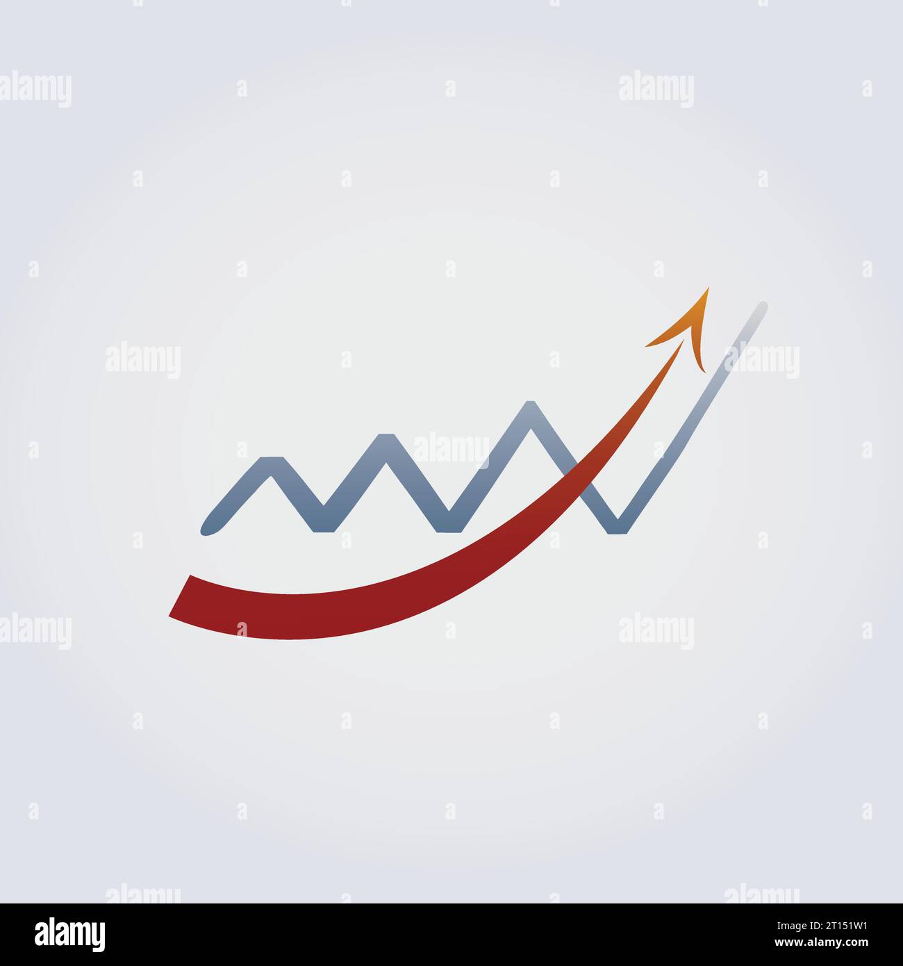 Icona per Logo Design Finanza Immobiliare e gestione delle risorse grafico a freccia Trading Private Equity Banking Vector Illustrazione Vettoriale
