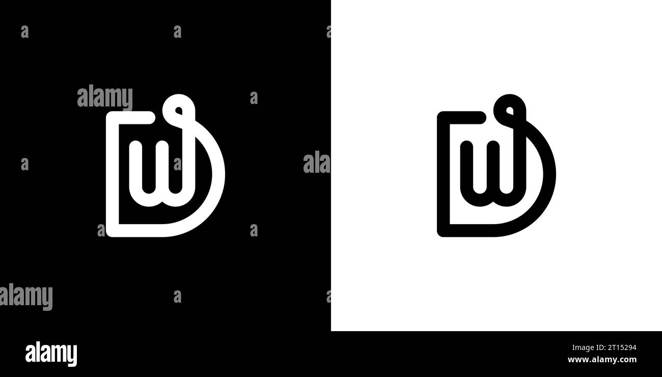 Logo DW WD, monogramma DW WD, logo WD DW iniziale, logo WD DW lettera, icona, vettore Illustrazione Vettoriale