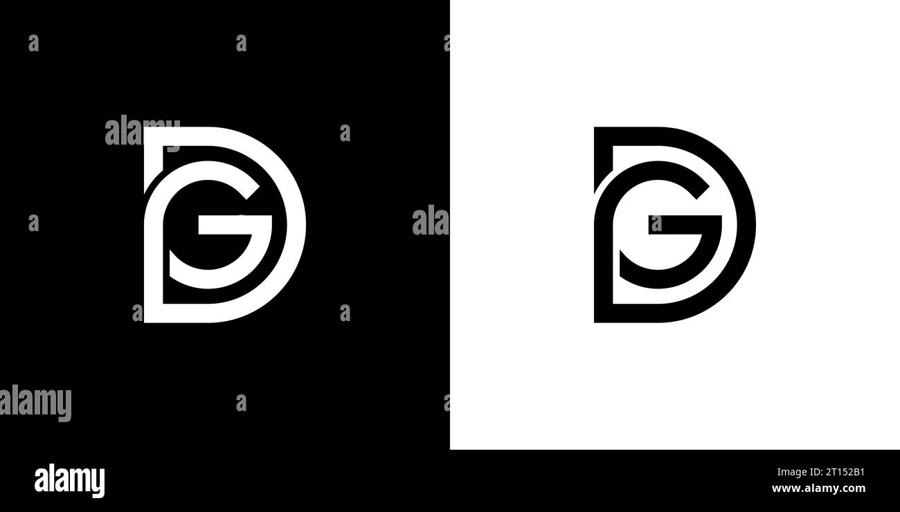 Logo DG GD, monogramma DG GD, logo DG GD iniziale, concetto logo GD DG lettera, icona, vettore Illustrazione Vettoriale