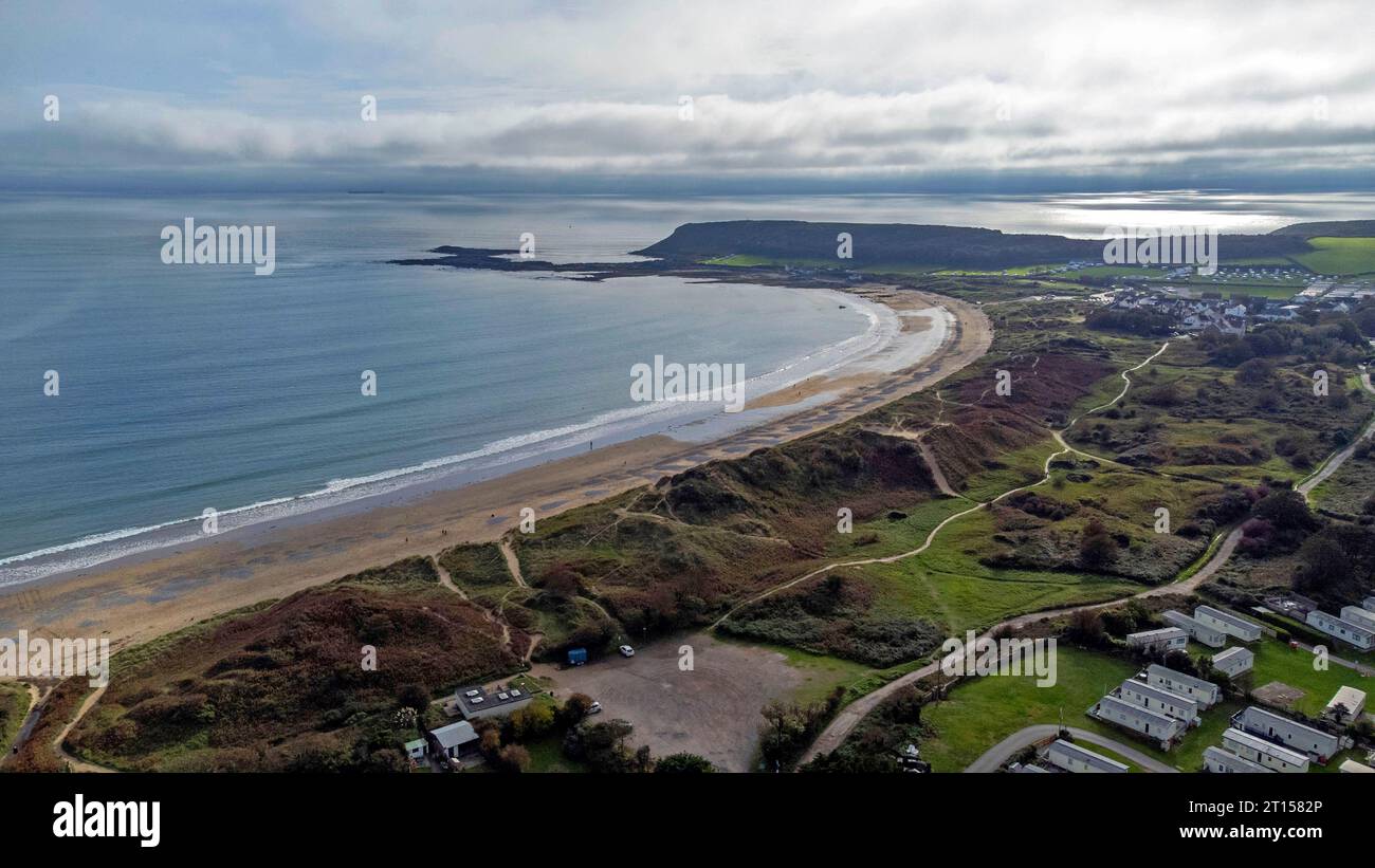 Spiaggia di Port Eynon sulla penisola di Gower vicino a Swansea nel Galles del Sud. Foto Stock