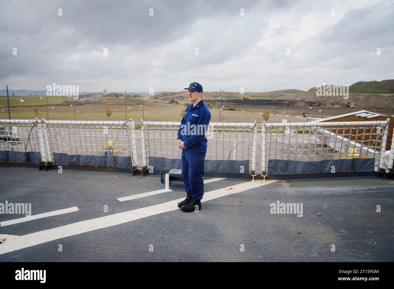 US Coast Guard Cutter Healy ICE breaker si trova a Nordhavn a Copenaghen, mercoledì 11 ottobre 2023. La cutter Healy funge anche da nave da laboratorio che svolge lavori scientifici mentre naviga nei mari del freddo nord. Foto Stock