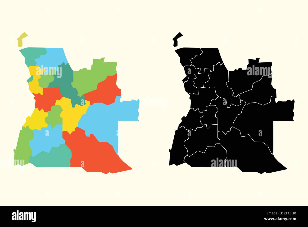 Mappa sagoma vettoriale Angola sfondo bianco Illustrazione Vettoriale