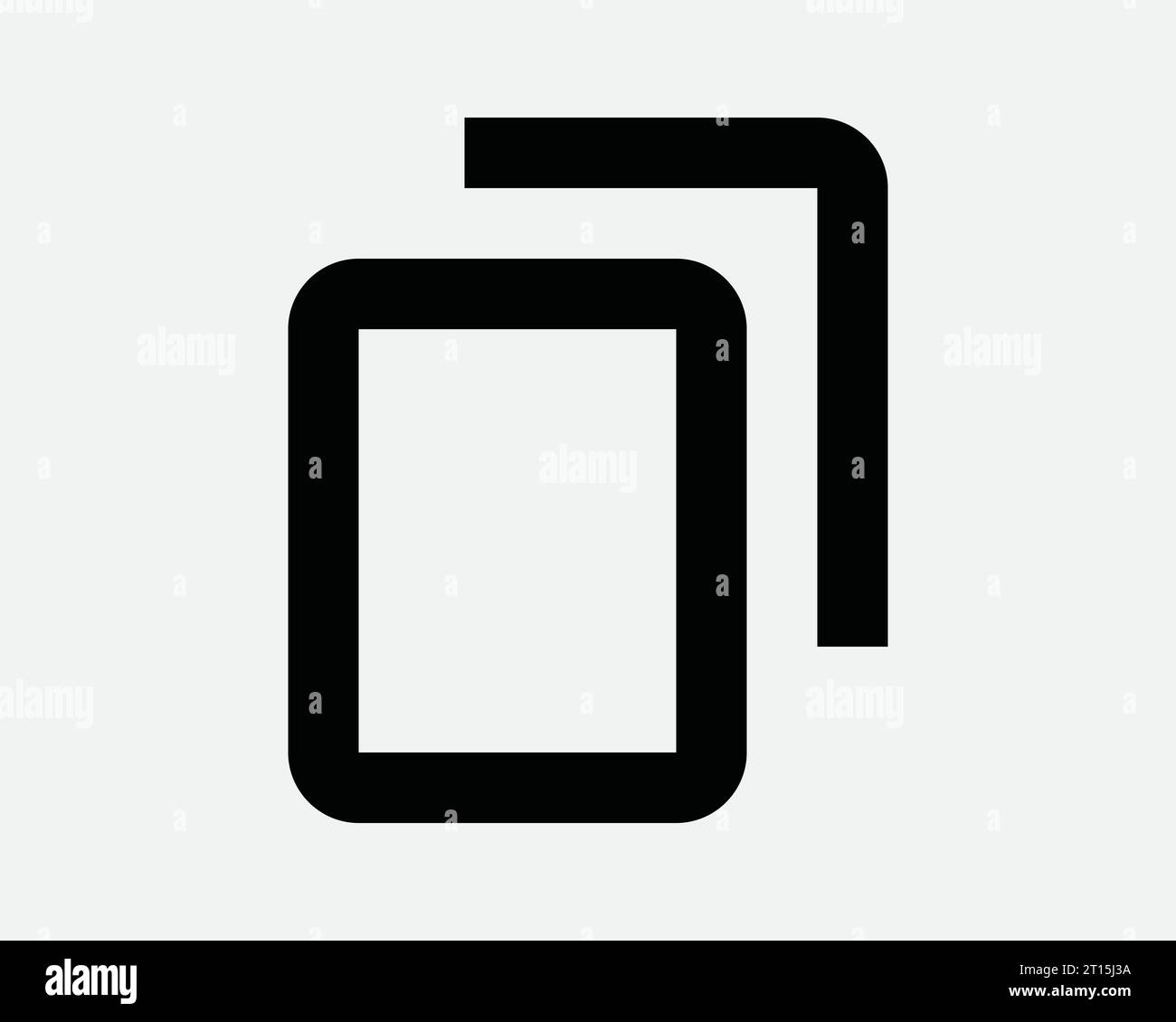 Icona Copia file documento cartella pagina Web carta Business Note blocco note contratto due coppie Twin Black White Shape Line Outline Sign Symbol EPS Vector Illustrazione Vettoriale