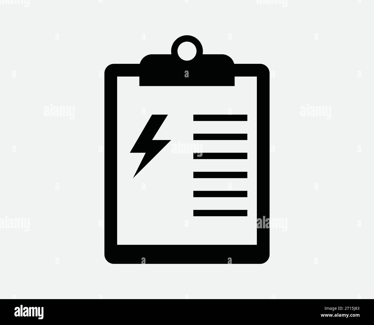 Energy Report icona elettricità Appunti valutazione Green ESG Survey audit Renewable Management Black White Line Outline Shape Sign Symbol EPS Vector Illustrazione Vettoriale