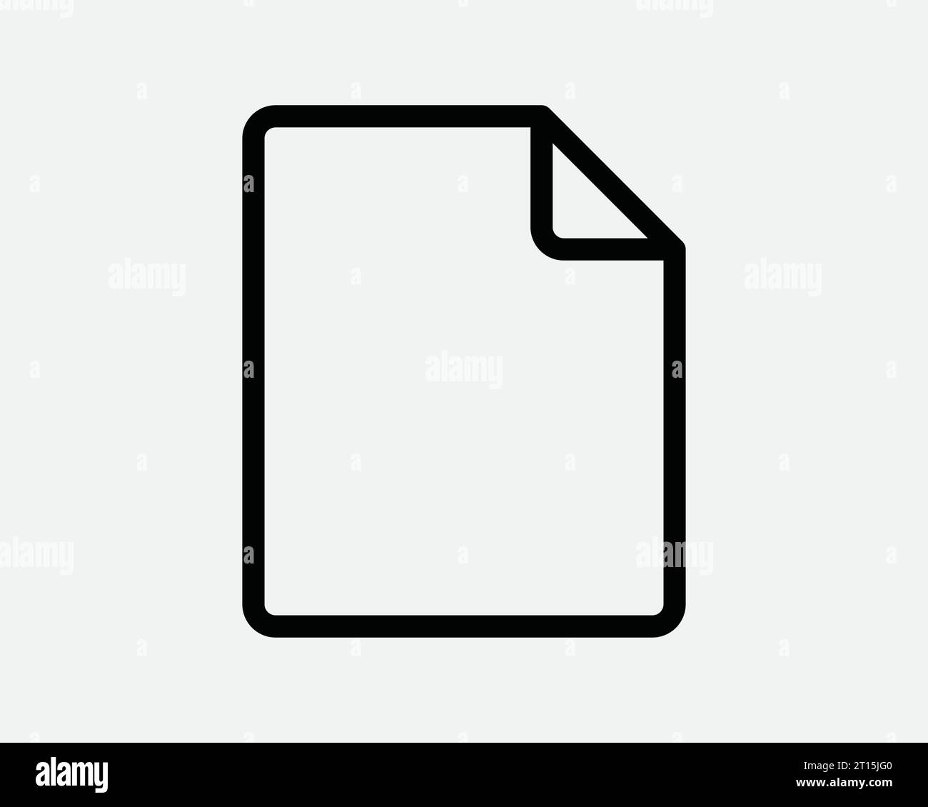 Icona file cartella documento foglio di carta vuoto Note blocco note Contratto testo appunti modulo App Nero/bianco contorno forma sottile simbolo simbolo EPS vettoriale Illustrazione Vettoriale