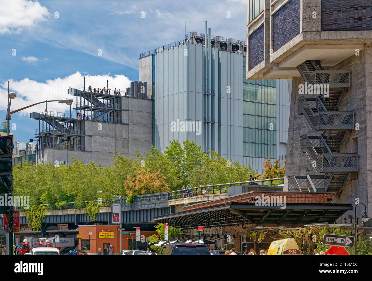 Renzo piano progettò il Whitney Museum of American Art al 99 di Gansevoort Street, adiacente alla High Line nel Meatpacking District di New York. Foto Stock