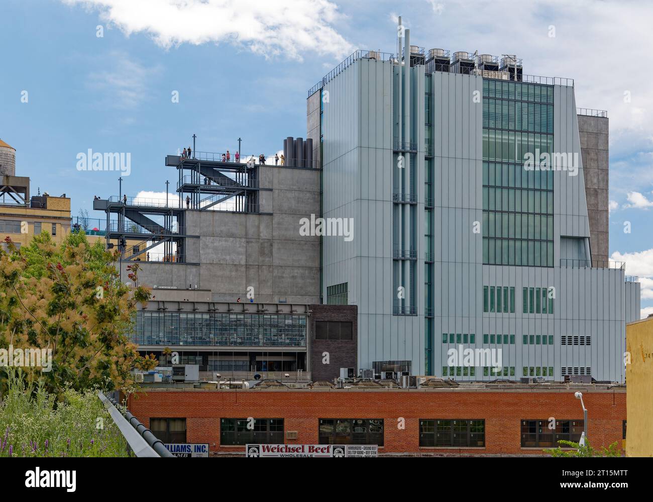 Renzo piano progettò il Whitney Museum of American Art al 99 di Gansevoort Street, adiacente alla High Line nel Meatpacking District di New York. Foto Stock