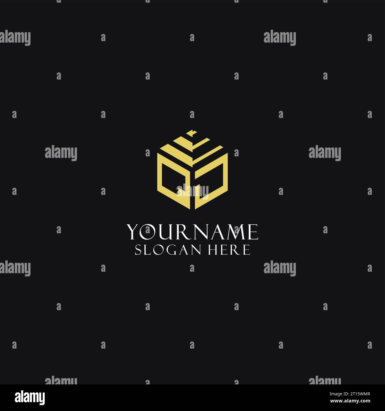 Monogramma iniziale QJ con logo a forma esagonale, ispirazione creativa per il design del logo geometrico Illustrazione Vettoriale