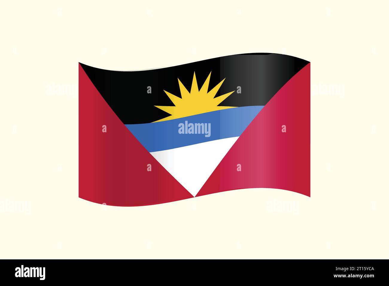 Bandiera nazionale vettoriale di antigua e barbuda Illustrazione Vettoriale