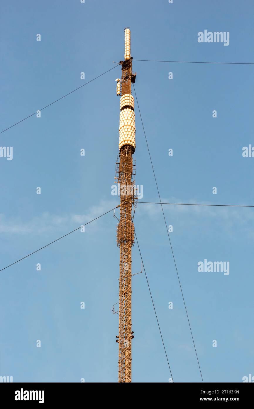 Top of the Sandy Heath Transmitter, Sandy, Bedfordshire, Regno Unito Foto Stock