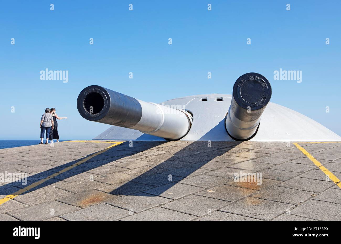 Cannone nel forte de Copacabana, Rio de Janeiro, Stato di Rio de Janeiro, Brasile Foto Stock