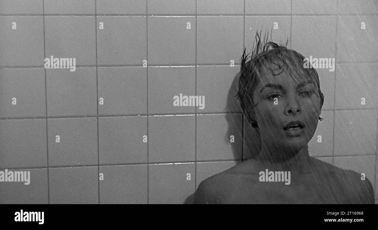 Psycho (1960) diretto da Alfred Hitchcock e interpretato da Anthony Perkins, Janet Leigh, vera Miles e Martin Balsam. Ancora dalla famosa e scioccante scena della doccia di Hitchcock. Credito SOLO PER USO EDITORIALE: BFA / Paramount Pictures Foto Stock