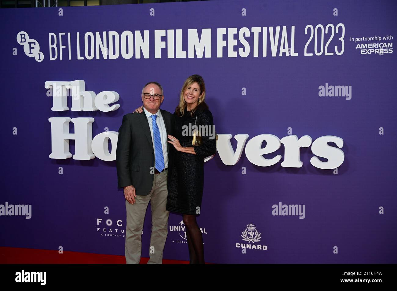 Royal Festival Hall, Londra, Regno Unito. 11 ottobre 2023. Kevin Tent e Carole Tent partecipano alla prima europea e alla proiezione di Cunard Gala degli holdovers al BFI London Film Festival in collaborazione con American Express - 67th BFI London Film Festival 2023, Londra, Regno Unito. Credito: Vedere li/Picture Capital/Alamy Live News Foto Stock