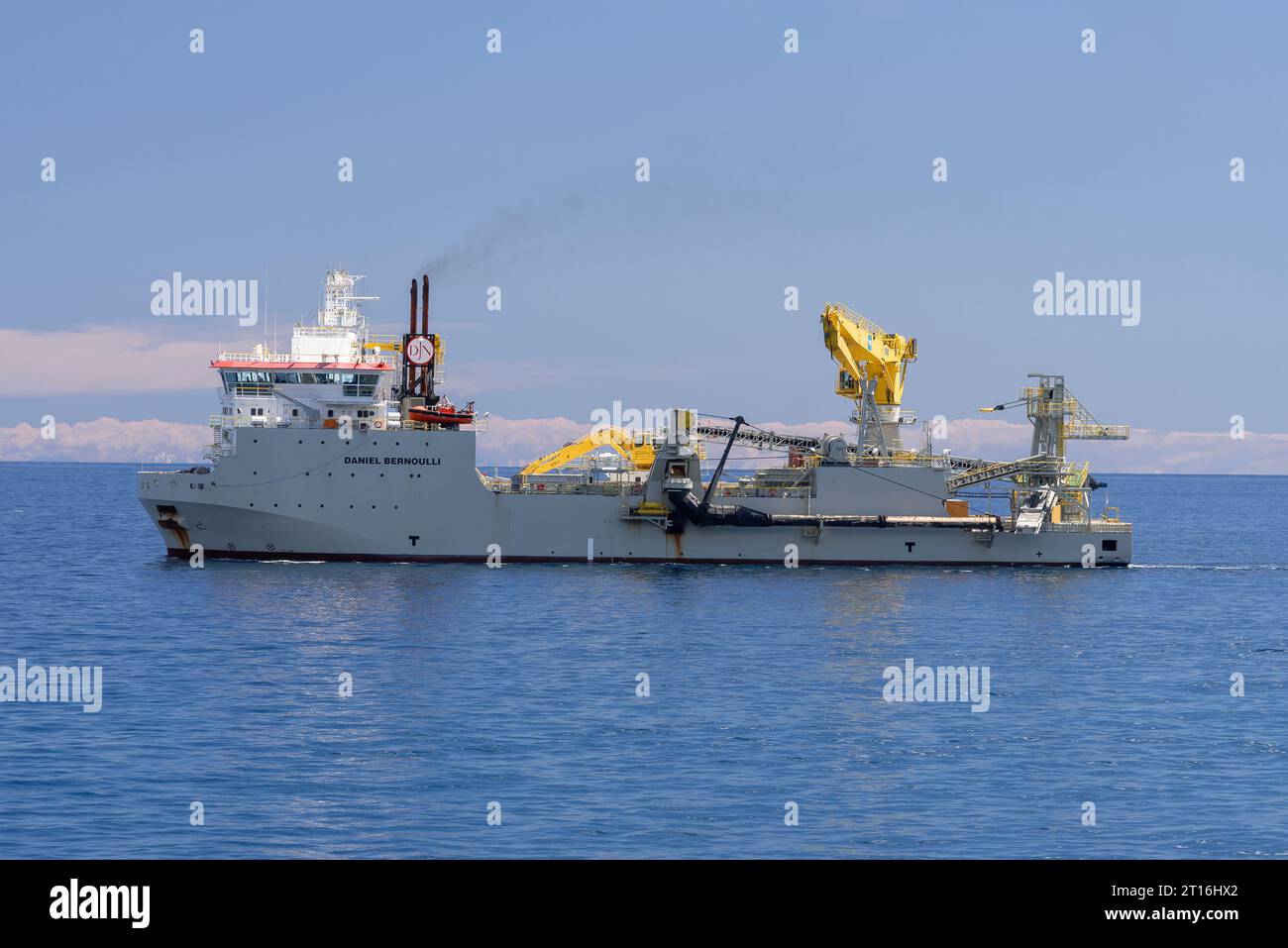 Nave da costruzione offshore DANIEL BERNOULLI nel Mar Mediterraneo Foto Stock