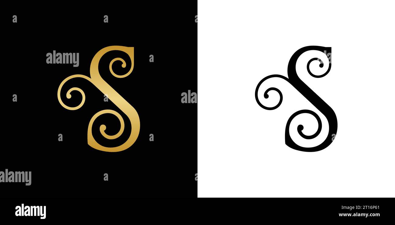 Logo S, monogramma S, icona S iniziali, logo S lettera S, icona, vettore Illustrazione Vettoriale