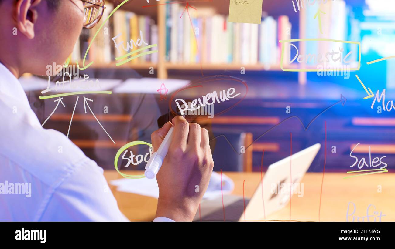 Analisi accurata della situazione attuale per un futuro di successo che può aiutare con il marketing Foto Stock