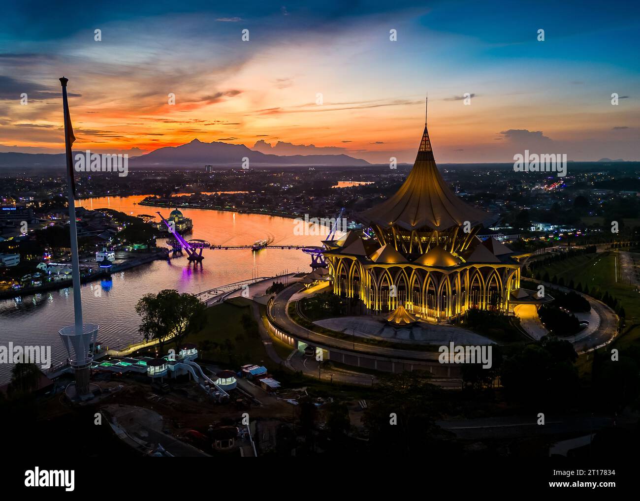 Kuching, capitale del Sarawak Foto Stock