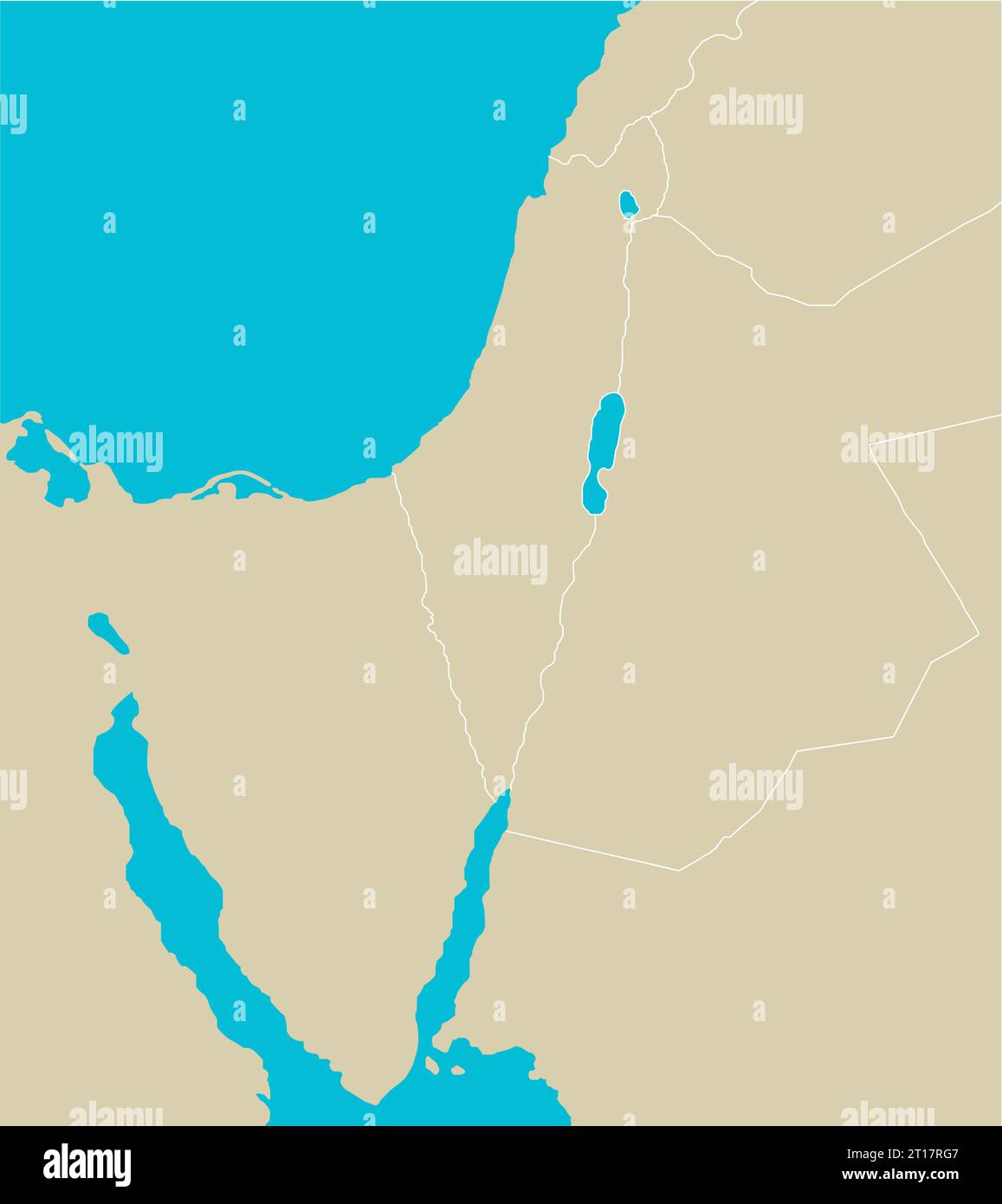 Illustrazione della mappa di Israele e dei paesi circostanti Illustrazione Vettoriale