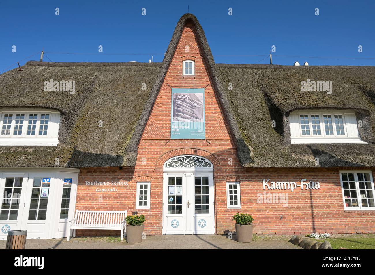 Kaamp Hüs, Tourismus-Service, Ausstellungen, Hauptstraße, Kampen, Sylt, Schleswig-Holstein, Deutschland Foto Stock