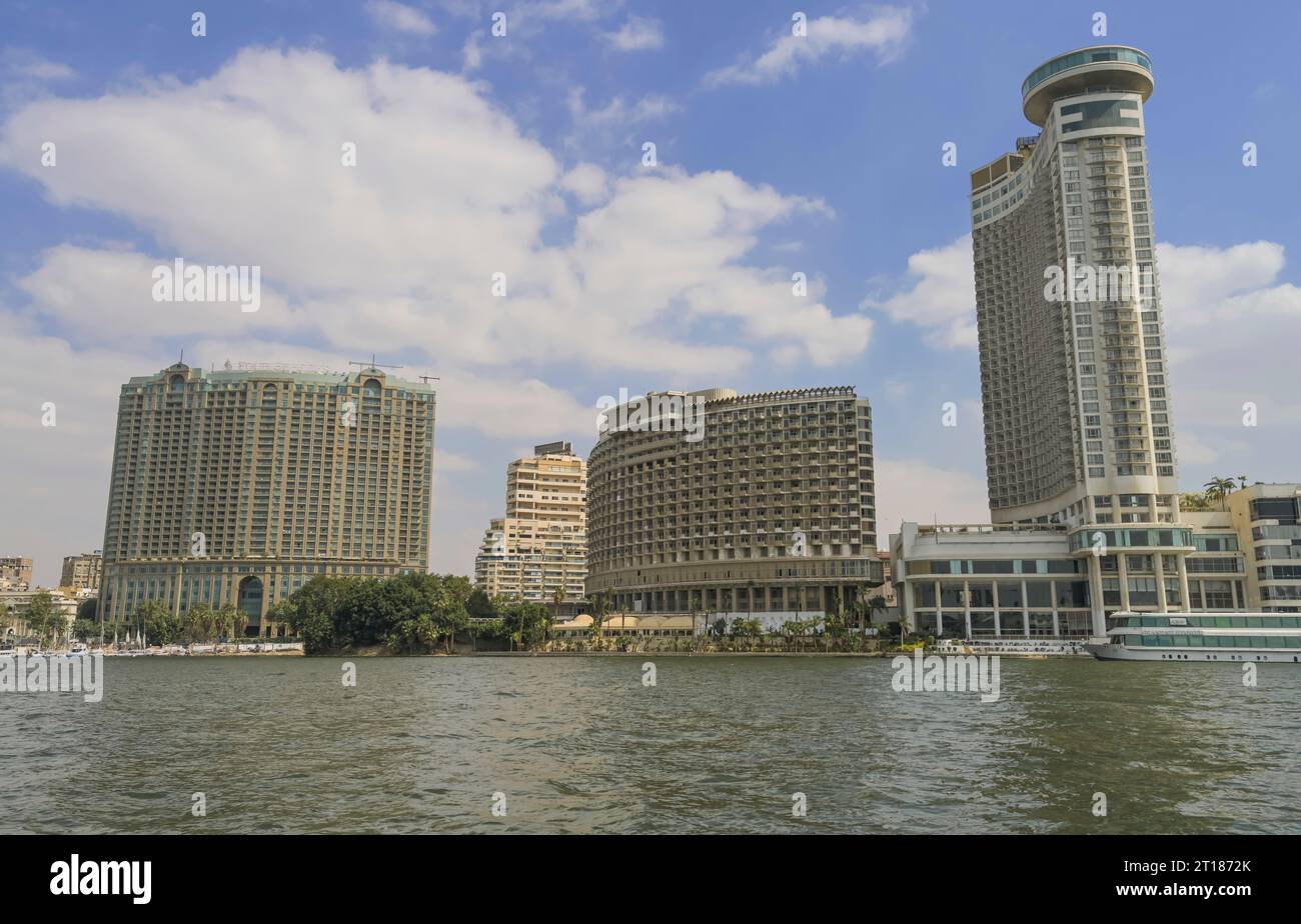 Hotel Four Seasons, Grand Nile Tower, Nil, Kairo, Ägypten Foto Stock