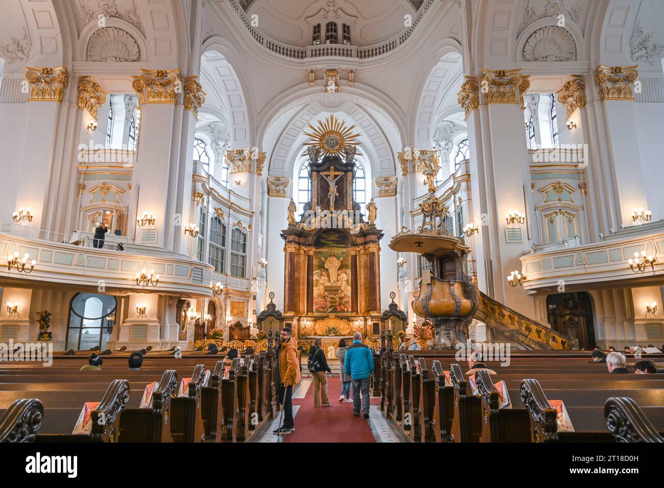 Altare, Hauptkirche St Michaelis, Amburgo, Germania Foto Stock