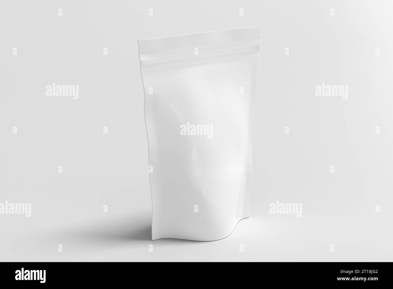 Mockup della confezione bianca per tè, caffè, snack su sfondo bianco. Modello di branding Foto Stock