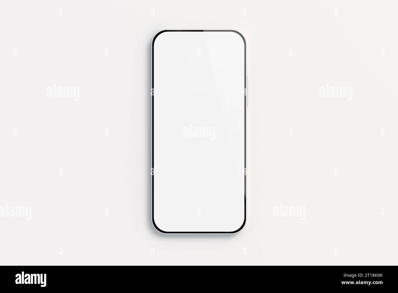 Mockup su schermo vuoto dello smartphone su sfondo bianco Foto Stock