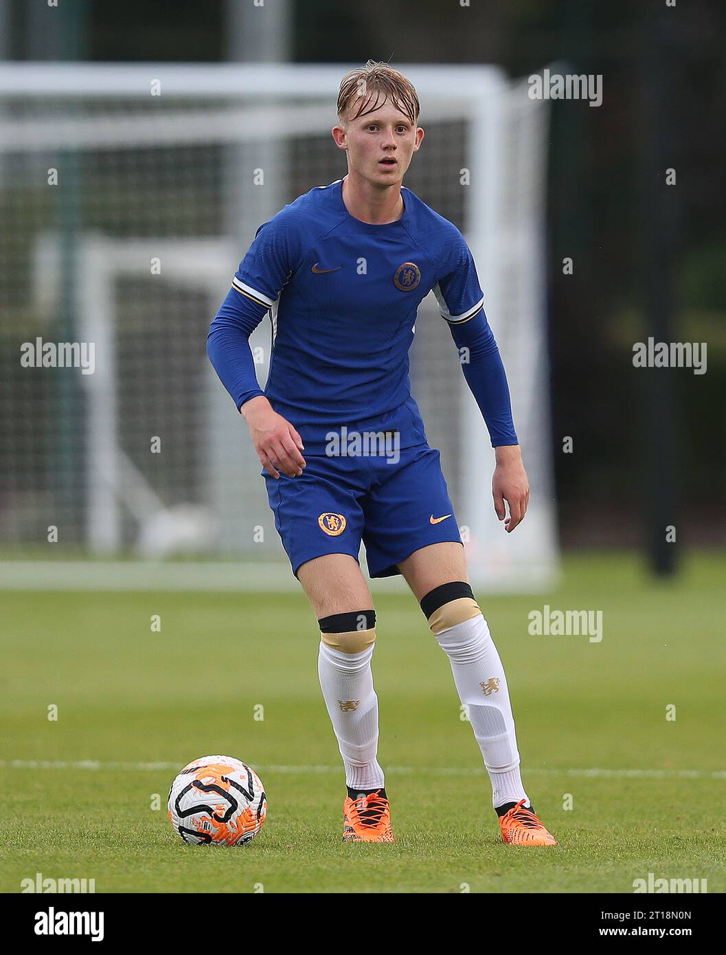 Billy Gee di Chelsea U21. Chelsea U21 contro Brentford B, amichevole pre-stagione, campo di allenamento Chelsea FC Cobham, Surrey. - 1 agosto 2023. Solo per uso editoriale - si applicano le restrizioni DataCo. Foto Stock
