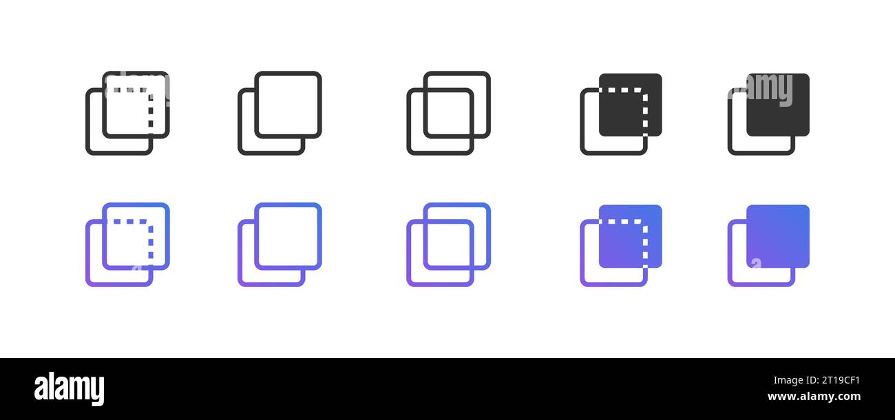 Icona livelli e copia. Simbolo della risma di carta. Illustrazione a vettore piatto isolata per la progettazione del Web Illustrazione Vettoriale